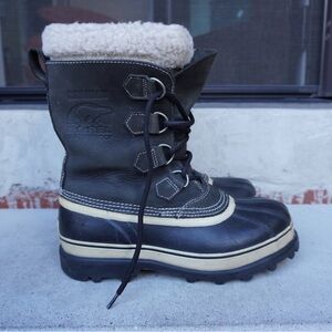 Sorel Black Leather Winter Boots